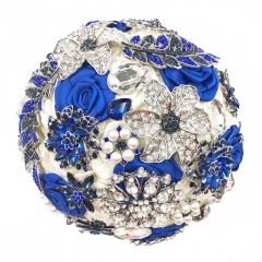 Royal Blue Wedding Jewelry Brooch Bouquet Rhinestone