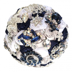 Silk Rose Wedding Jewelry Brooch Bouquet