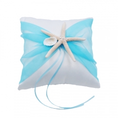 Organza Bowknot Wedding Ring Bearer Pillow Romantic Beach Wedding Tiffany Blue