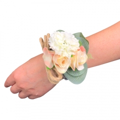 Peach Blush Rose Wrist Corsage for Prom Wedding