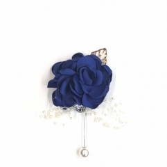 Classic Boutonnière for Prom Party Wedding Rhinestone Pearl