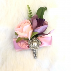 Dusty Pink Peony Rose Boutonniere for Prom Party Wedding