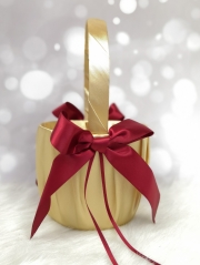 Gold and Red Wedding Flower Girl Basket