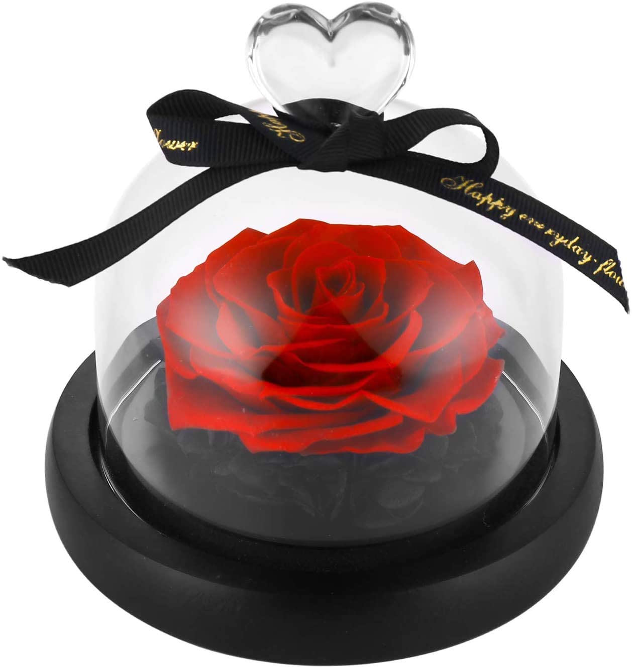 Sxdthy Eternal Flower Handmade Preserved Real Rose Glass Cover Holder  Immortal Flowers Birthday Gifts Wedding Supplies Unique Home Decorations