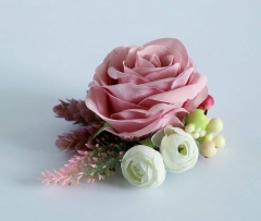 Wrist Corsages Blush Pink Rose Flower Elastic Wristband Corsages Bridesmaid Hand Flower for Wedding Festival Party Prom